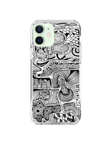 iPhone 12 Mini Case Reflet Black and White - Eleaxart