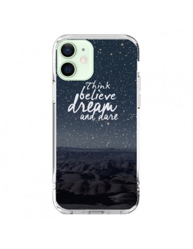 Coque iPhone 12 Mini Think believe dream and dare Pensée Rêves - Eleaxart