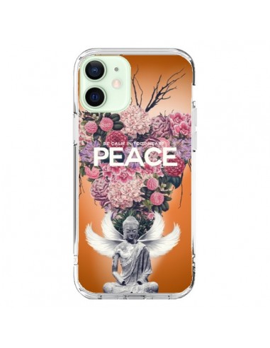 Coque iPhone 12 Mini Peace Fleurs Buddha - Eleaxart