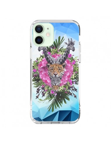 Coque iPhone 12 Mini Girafes Lion Tigre Jungle - Eleaxart