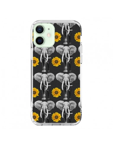 Coque iPhone 12 Mini Elephant Tournesol - Eleaxart