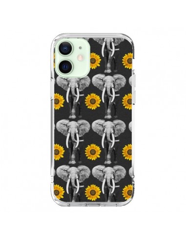 iPhone 12 Mini Case Elephant Sunflowers - Eleaxart