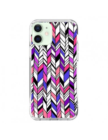 Coque iPhone 12 Mini Graphic Azteque Rose Violet -  Léa Clément