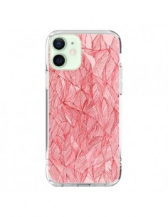 Coque iPhone 12 Mini Courbes Meandre Rouge Cerise -  Léa...