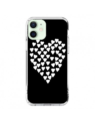 Coque iPhone 12 Mini Coeur en coeurs blancs - Project M