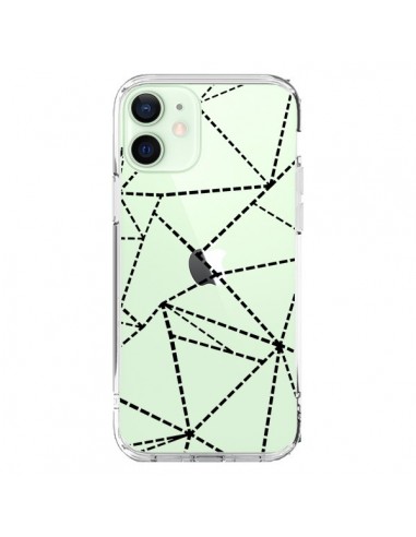 iPhone 12 Mini Case Lines Points Abstract Black Clear - Project M