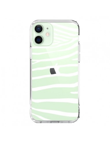 Coque iPhone 12 Mini Zebre Zebra Blanc Transparente - Project M