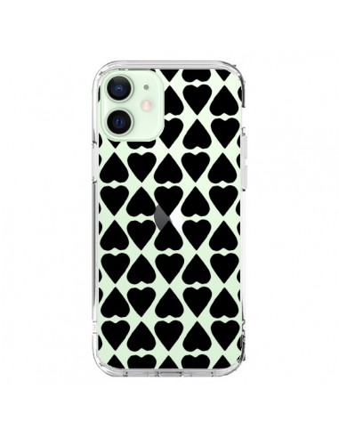 Cover iPhone 12 Mini Cuore Nero Trasparente - Project M