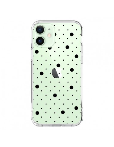 Cover iPhone 12 Mini Punti Nero Trasparente - Project M