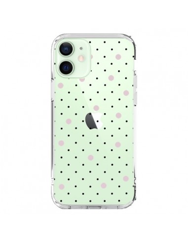 Coque iPhone 12 Mini Point Rose Pin Point Transparente - Project M