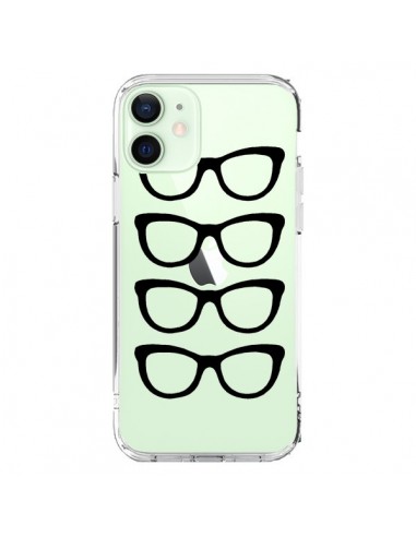 Coque iPhone 12 Mini Sunglasses Lunettes Soleil Noir Transparente - Project M