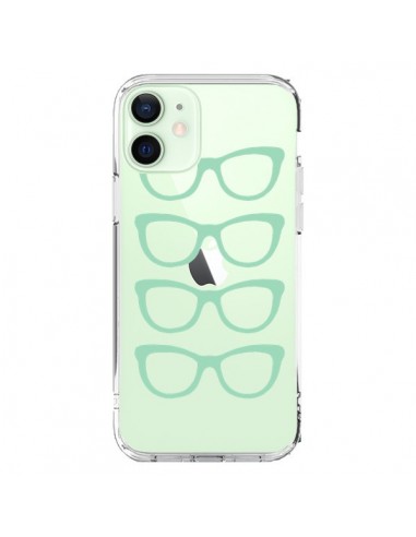 Coque iPhone 12 Mini Sunglasses Lunettes Soleil Mint Bleu Vert Transparente - Project M