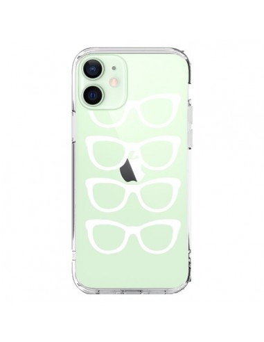 Coque iPhone 12 Mini Sunglasses Lunettes Soleil Blanc Transparente - Project M