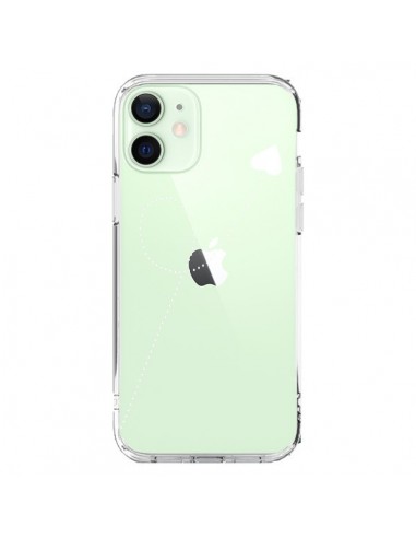 Cover iPhone 12 Mini Travel to your Heart Bianco Viaggio Cuore Trasparente - Project M