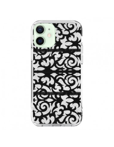 Coque iPhone 12 Mini Abstrait Noir et Blanc - Irene Sneddon