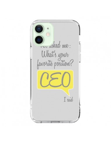 Coque iPhone 12 Mini What's your favorite position CEO I said, jaune - Shop Gasoline