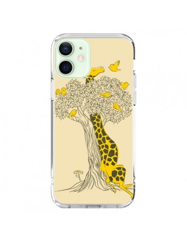 Coque iPhone 12 Mini Girafe Amis Oiseaux - Jay Fleck