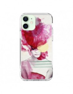 Coque iPhone 12 Mini Bright Pink Portrait Femme - Jenny...