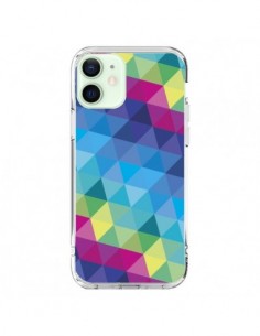 Coque iPhone 12 Mini Azteque Gheo Bleu - Javier Martinez