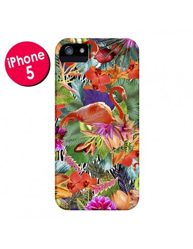 Coque Tropical Flamant Rose pour iPhone 5 et 5S - Monica Martinez