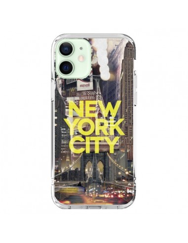 Coque iPhone 12 Mini New York City Jaune - Javier Martinez