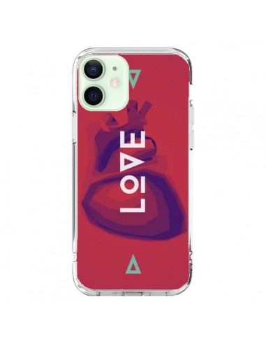 Coque iPhone 12 Mini Love Coeur Triangle Amour - Javier Martinez