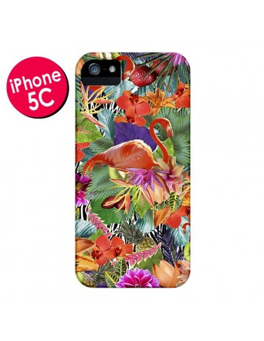 Coque Tropical Flamant Rose pour iPhone 5C - Monica Martinez