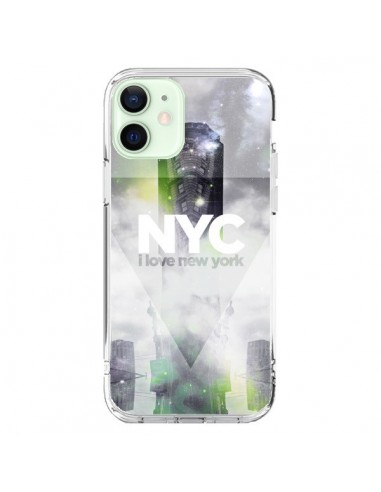Coque iPhone 12 Mini I Love New York City Gris Vert - Javier Martinez