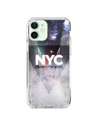 Coque iPhone 12 Mini I Love New York City Bleu - Javier Martinez