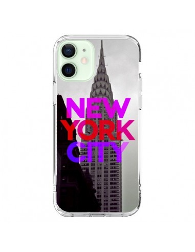 Coque iPhone 12 Mini New York City Rose Rouge - Javier Martinez