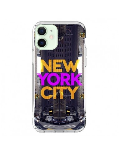 Coque iPhone 12 Mini New York City Orange Violet - Javier Martinez