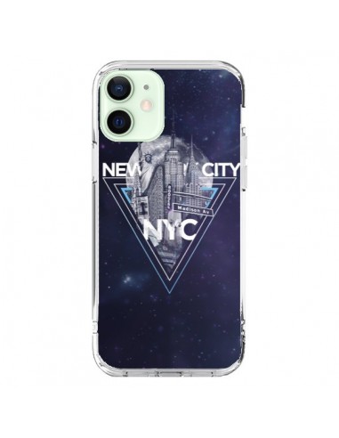 Coque iPhone 12 Mini New York City Triangle Bleu - Javier Martinez