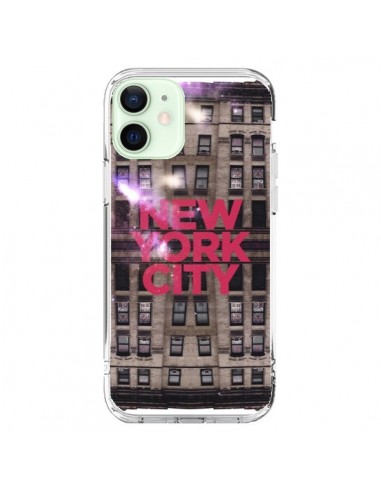 Coque iPhone 12 Mini New York City Buildings Rouge - Javier Martinez