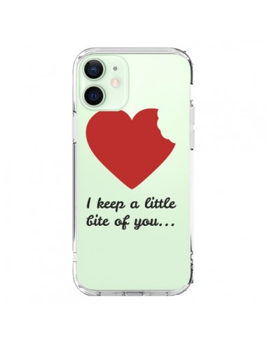Coque iPhone 12 Mini I keep a little bite of you Love Heart Amour Transparente - Julien Martinez