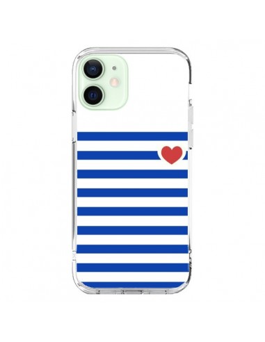 Coque iPhone 12 Mini Mariniere Coeur - Jonathan Perez