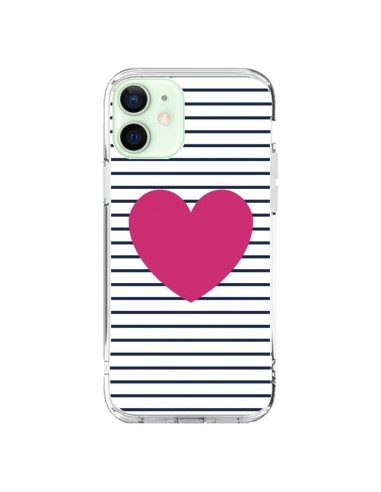 Coque iPhone 12 Mini Coeur Traits Marin - Jonathan Perez