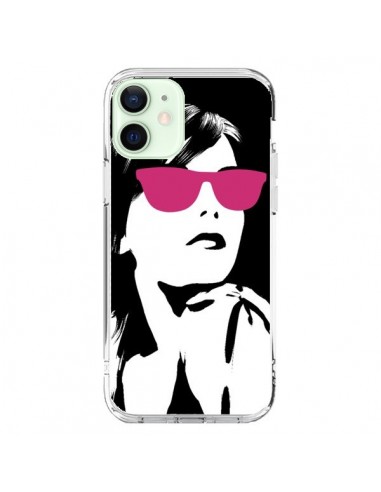 Coque iPhone 12 Mini Fille Lunettes Roses - Jonathan Perez