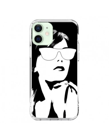 Cover iPhone 12 Mini Ragazza Occhiali Bianco - Jonathan Perez