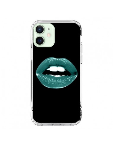 Coque iPhone 12 Mini Lèvres Bleues - Jonathan Perez