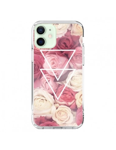 Coque iPhone 12 Mini Roses Triangles Fleurs - Jonathan Perez