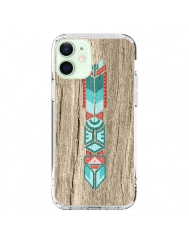 Coque iPhone 12 Mini Totem Tribal Azteque Bois Wood - Jonathan Perez