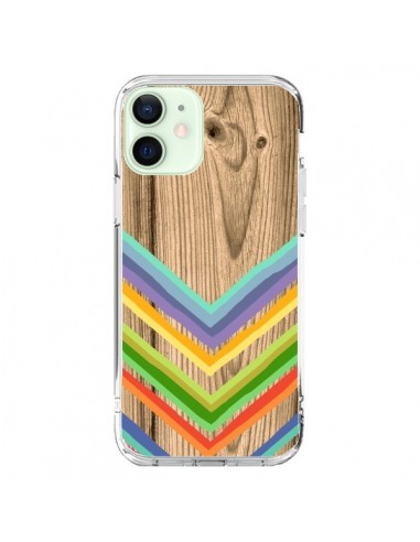 Coque iPhone 12 Mini Tribal Azteque Bois Wood - Jonathan Perez