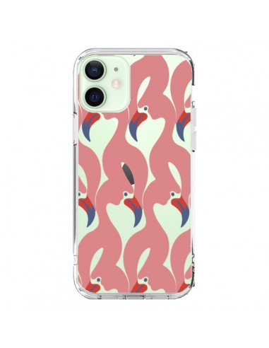 Coque iPhone 12 Mini Flamant Rose Flamingo Transparente - Dricia Do