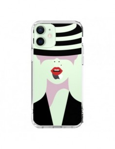 Coque iPhone 12 Mini Femme Chapeau Hat Lady Transparente...