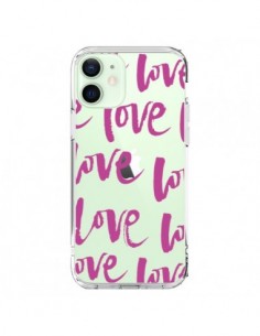 Coque iPhone 12 Mini Love Love Love Amour Transparente -...