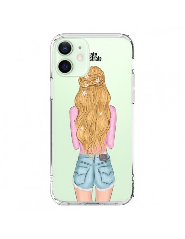 Coque iPhone 12 Mini Blonde Don't Care Transparente - kateillustrate