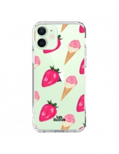 Cover iPhone 12 Mini Gelato Fragola Trasparente -...