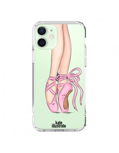 Coque iPhone 12 Mini Ballerina Ballerine Danse Transparente - kateillustrate