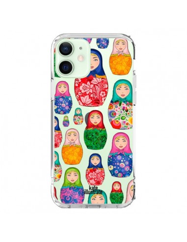 Coque iPhone 12 Mini Matryoshka Dolls Poupées Russes Transparente - kateillustrate