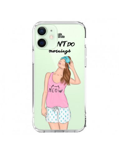 Coque iPhone 12 Mini I Don't Do Mornings Matin Transparente - kateillustrate